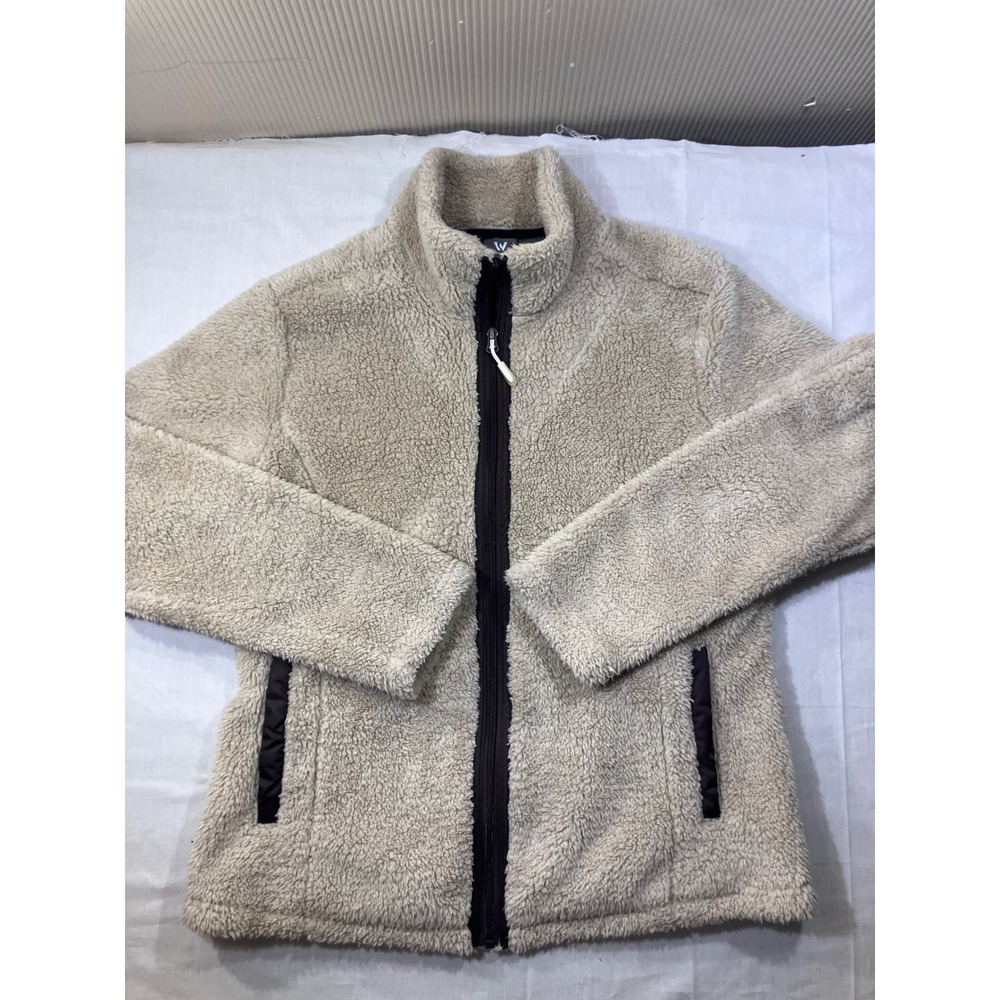 WHITE SIERRA Women Beige Sherpa Fleece Full Zip Jacket‎ Size L